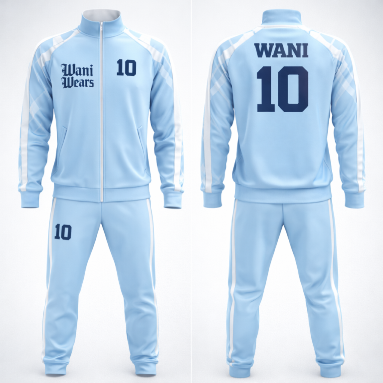 Back view of custom soccer uniform with player name and number sublimation football kit for professional teams