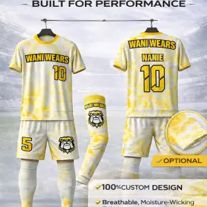 wani wears soccer fabric graphic