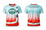 Custom basketball jersey front and back view with sublimated design by WANI WEARS for teams and wholesale buyers