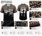 wani weaers customized sublimation full button baseball jersey