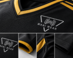Custom Volleyball Uniform Product Details Infographic – Premium Sublimated Volleyball Jersey & Shorts with Breathable Fabric, Moisture-Wicking Technology, Reinforced Stitching, OEM & Private Label Manufacturing by WANI WEAR.