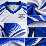 Custom Volleyball Uniform Product Details Infographic – Premium Sublimated Volleyball Jersey & Shorts with Breathable Fabric, Moisture-Wicking Technology, Reinforced Stitching, OEM & Private Label Manufacturing by WANI WEAR.