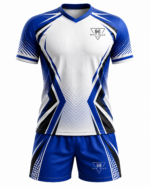 Custom Volleyball Uniform Product Details Infographic – Premium Sublimated Volleyball Jersey & Shorts with Breathable Fabric, Moisture-Wicking Technology, Reinforced Stitching, OEM & Private Label Manufacturing by WANI WEAR.