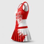 Wholesale tennis dress with pleated skater skirt side view