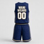 Custom basketball jersey back view with team name and number 00