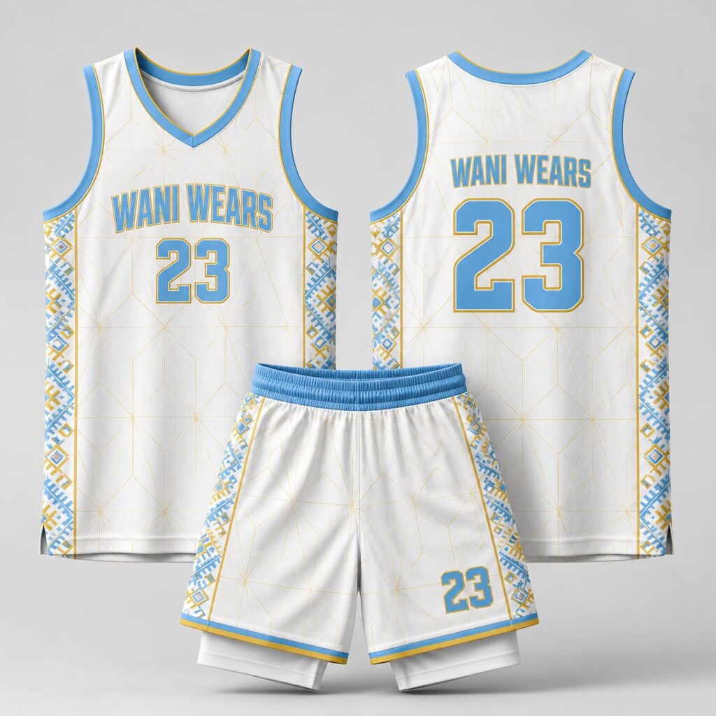 Custom basketball jersey front and back view with name number 23