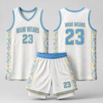Custom basketball jersey front and back view with name number 23