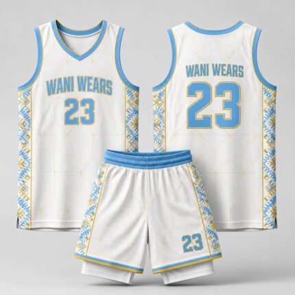 Custom basketball jersey front and back view with name number 23