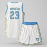 Custom basketball jersey back view Wani Wears logo and number 23