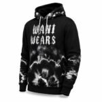 Side angle view of custom tie-dye streetwear hoodie for private label gym wear brands