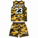 Custom sublimated basketball uniform back view