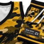 Custom sublimated basketball uniform manufacturer fabric close-up