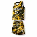 Wholesale custom basketball uniform set side view