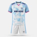 Custom soccer uniform shorts with WANI WEAR logo and breathable fabric