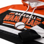 Custom Baseball Hoodies fabric and stitching detail