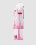 Custom soccer uniform side view jersey and shorts