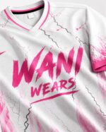 Custom sublimated soccer jersey breathable fabric close up