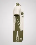 Custom soccer uniform side view jersey and shorts