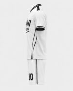 Custom soccer uniform side view jersey and matching shorts