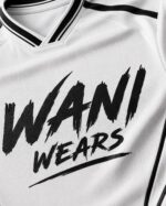 Custom soccer jersey breathable fabric V-neck stitching close up