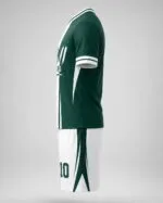 Custom soccer jersey and shorts side view