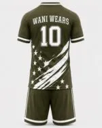Custom soccer jersey back view with personalized name and number 10