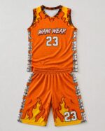 Custom basketball uniform flat-lay product view