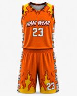 Custom basketball uniform back view with player number 23