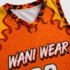 Custom basketball jersey collar and sublimation print close-up