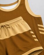 Close-up of basketball uniform fabric, stitching, and drawstring waistband detail – Wani Wear
