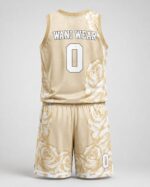 Custom basketball uniform back view with player number 0