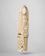 Custom basketball uniform side view with floral graphics