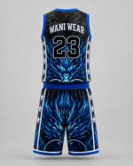 Custom basketball uniform back view with number 23