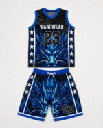 Blue dragon basketball jersey and shorts complete set