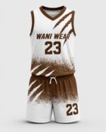 Complete custom basketball jersey and shorts flat-lay product view
