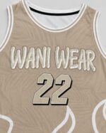 Basketball uniform fabric and stitching close-up detail