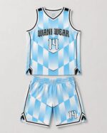 Custom basketball jersey and shorts front flat-lay