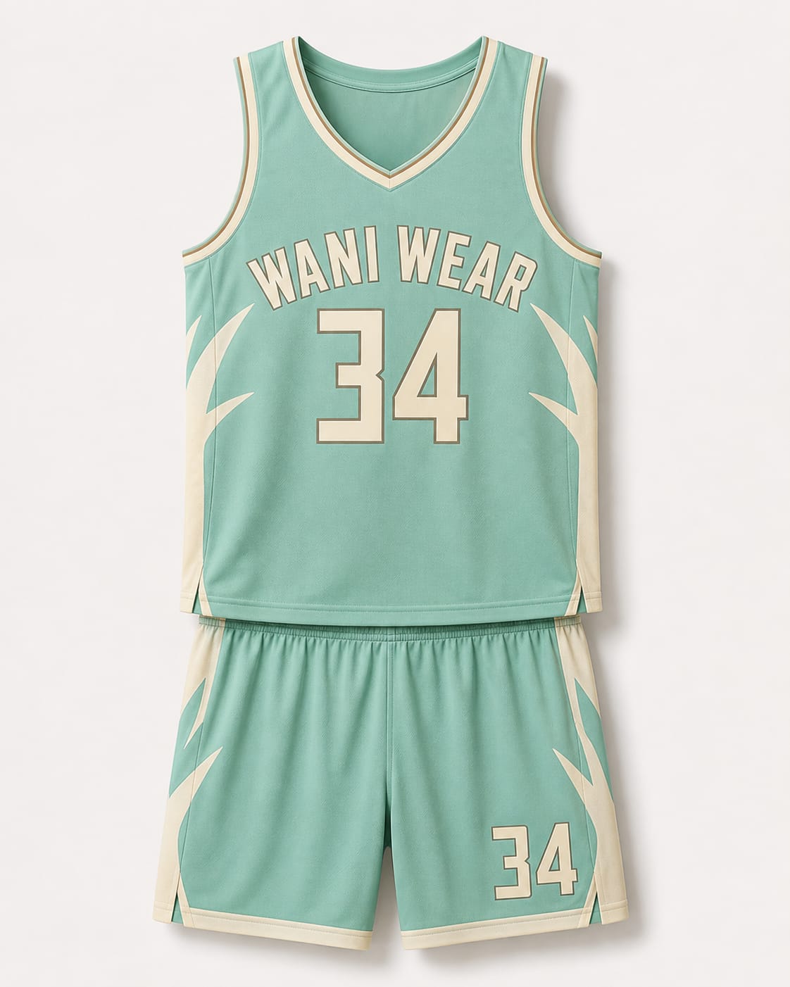 Custom mint green basketball uniform set with jersey and shorts Custom mint green basketball uniform set with jersey and shorts