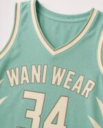 Custom basketball jersey fabric and stitching close-up