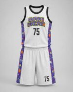 Custom sublimated basketball uniform set jersey and shorts wholesale manufacturer