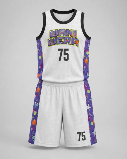 Custom sublimated basketball uniform set jersey and shorts wholesale manufacturer