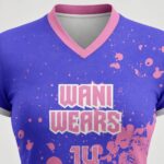 Custom women’s volleyball uniform fabric and stitching close-up