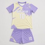 Custom women volleyball uniform front view with matching shorts