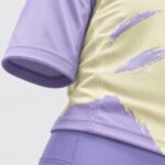 Custom women volleyball jersey close-up in lilac and cream