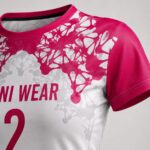 Close-up of sublimated women’s volleyball jersey fabric