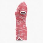 Side view of pink camouflage women’s volleyball uniform