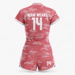 Back view of women’s volleyball uniform with player number 14