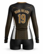 Women’s volleyball uniform back view with player number 19