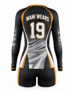 Women’s volleyball uniform back view with player number 19
