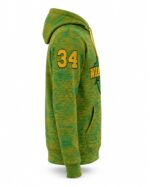 Side view of personalized green basketball team hoodie